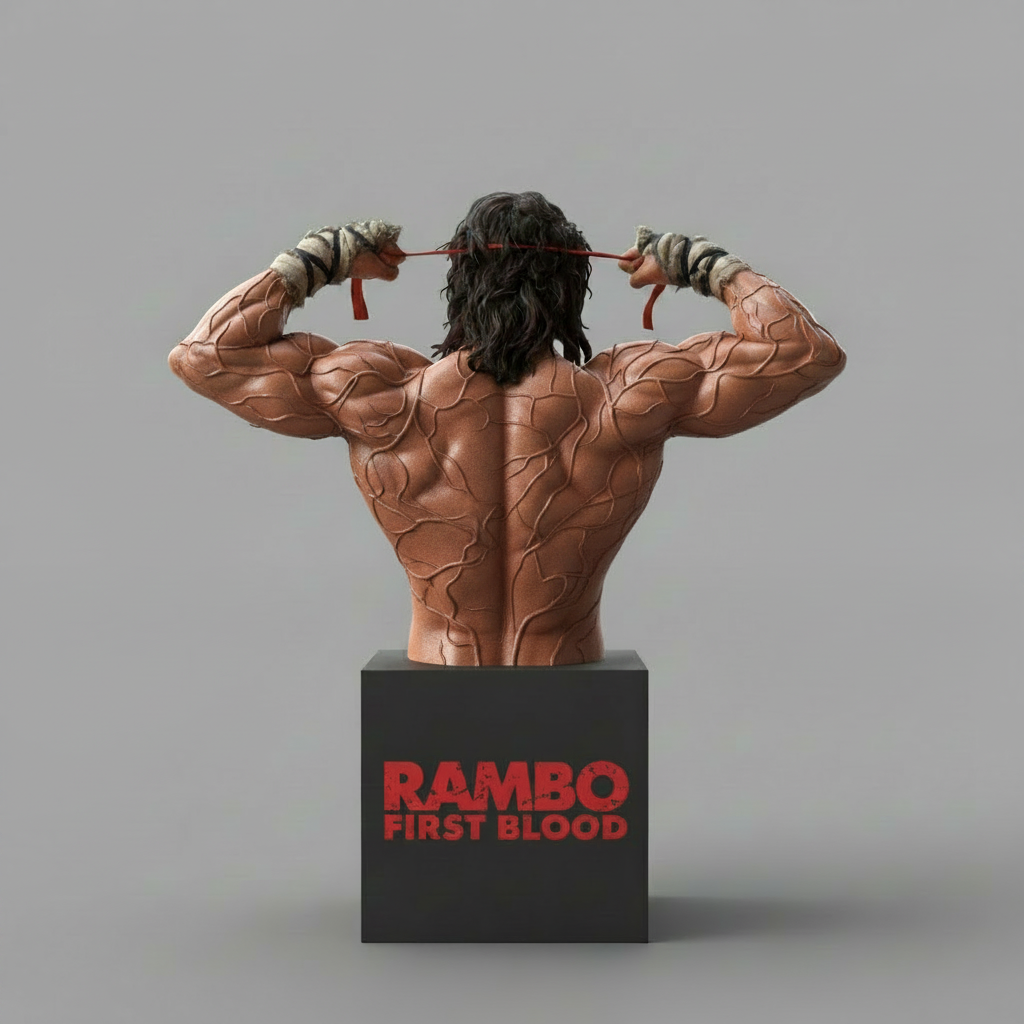 Rambo 3D Bust First blood Detailed Popping Veins