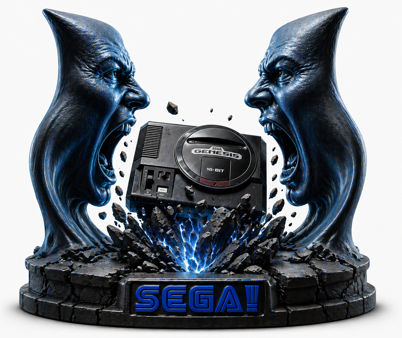 Sega 3D Bust statue with the Genesis