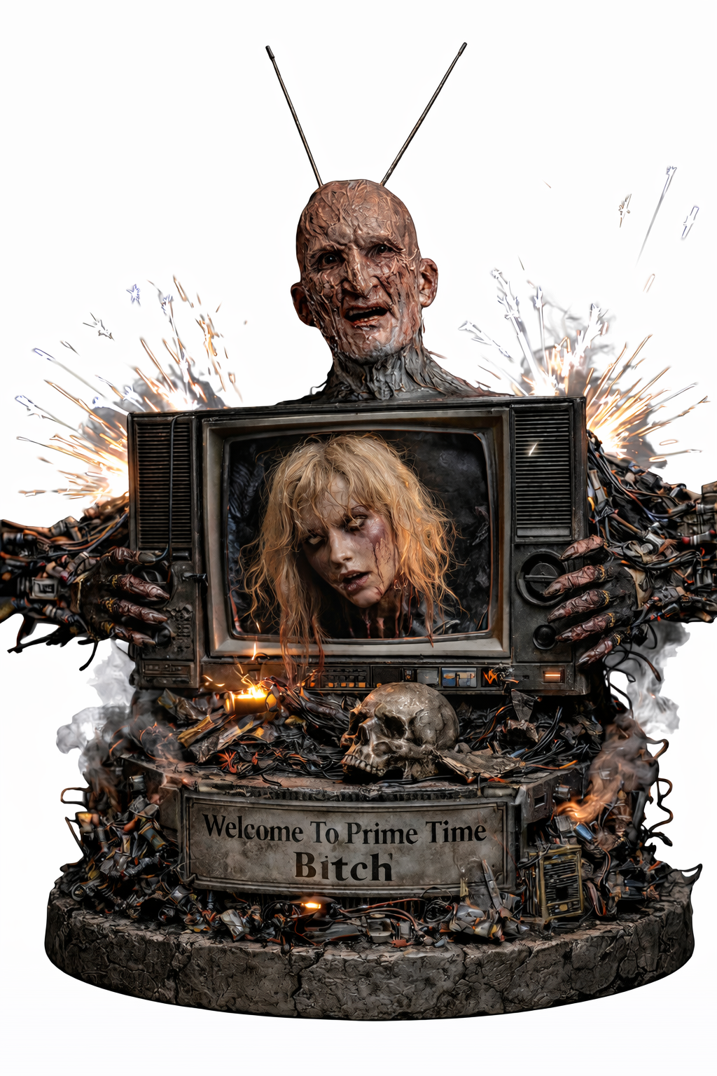 Freddie Krueger 3D Bust ' welcome to prime time bitch' engraved high detail