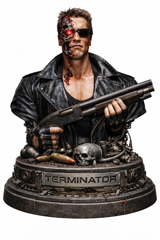 Terminator T-800 3D Bust highly detailed