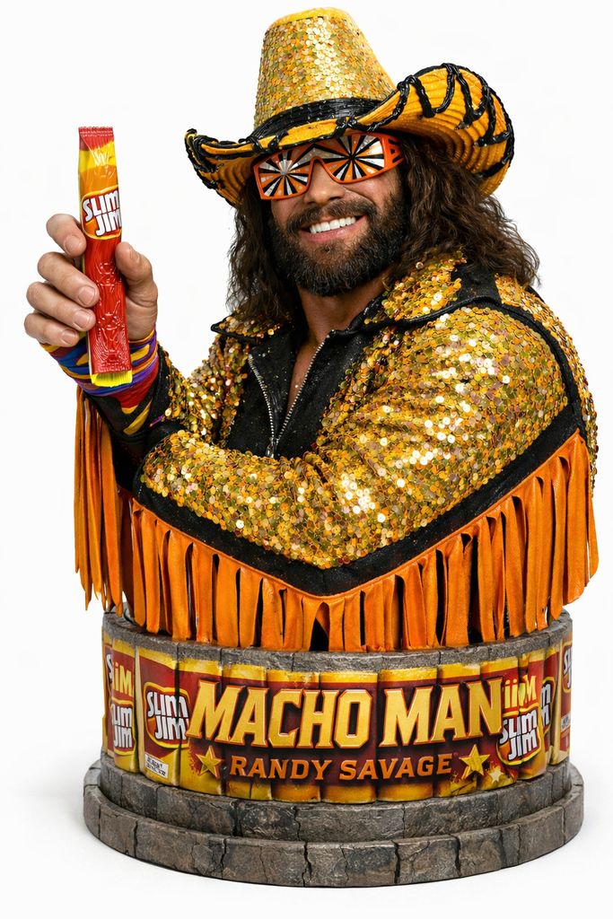 Macho Man Randy Savage Madness and Slimjim 3D Bust