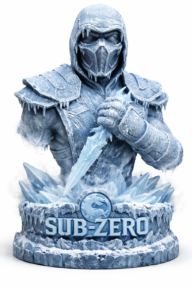 Sub-Zero Blade 3D Bust Mortal Kombat Frozen