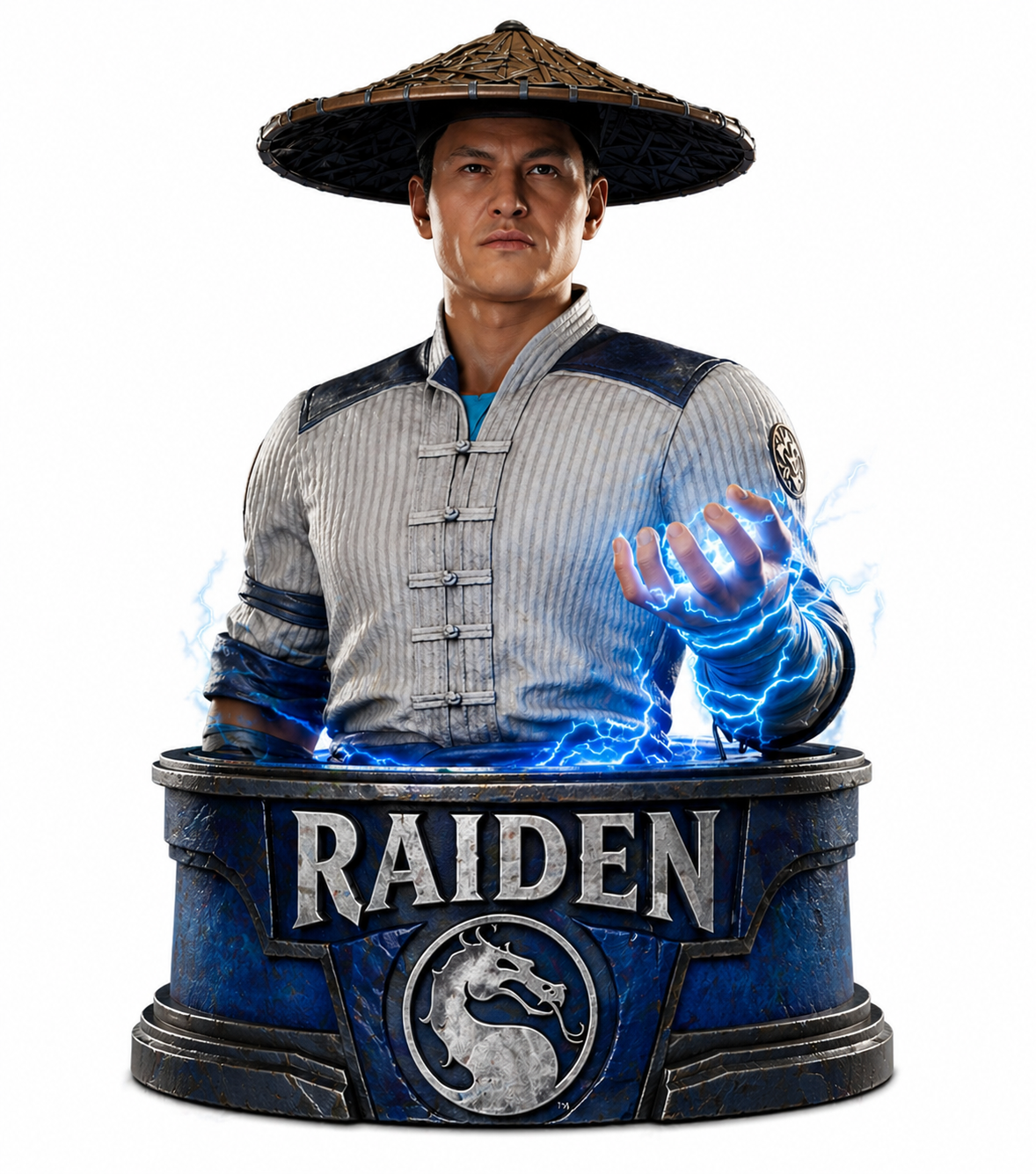 Raiden Mortal Kombat 3D Bust in High Detail