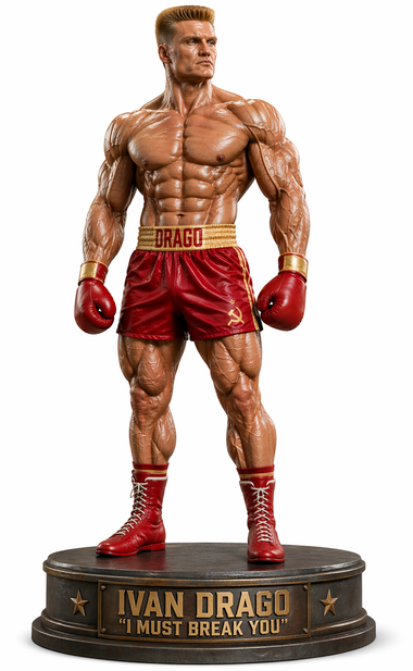 Ivan Drago Full Figure 3D Style Statue popping veins