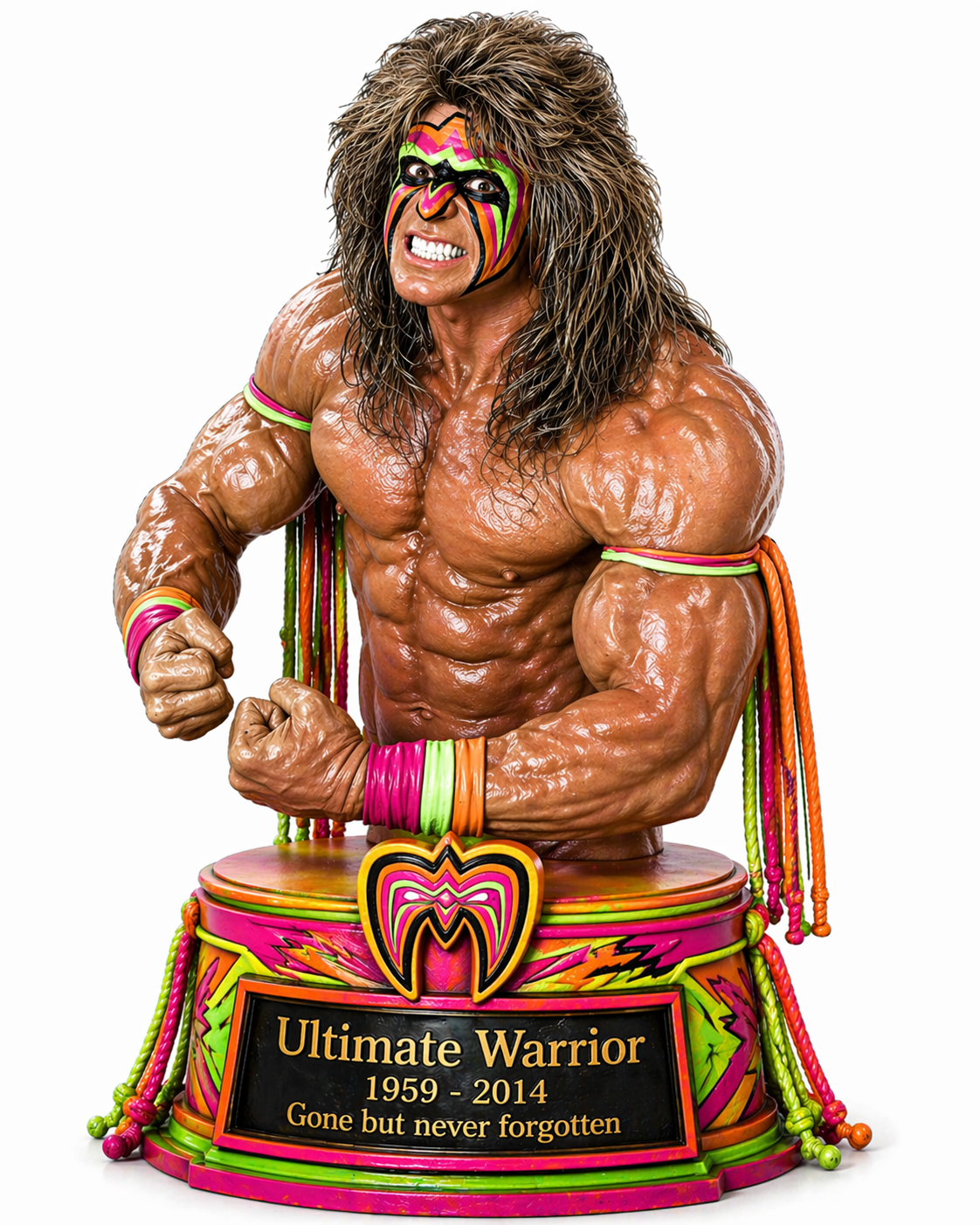 Ultimate Warrior popping veins Tribute Bust 3D with High Detail