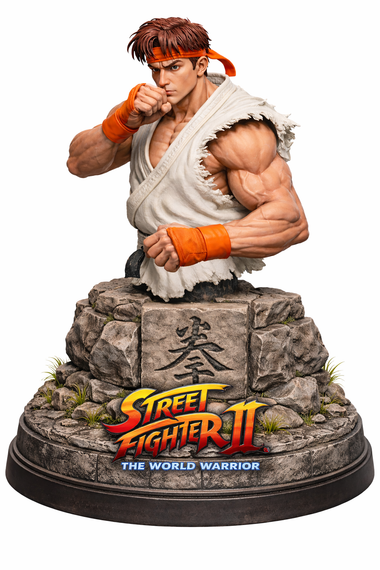 RYU 3D Statue Fight stance intro street fighter II