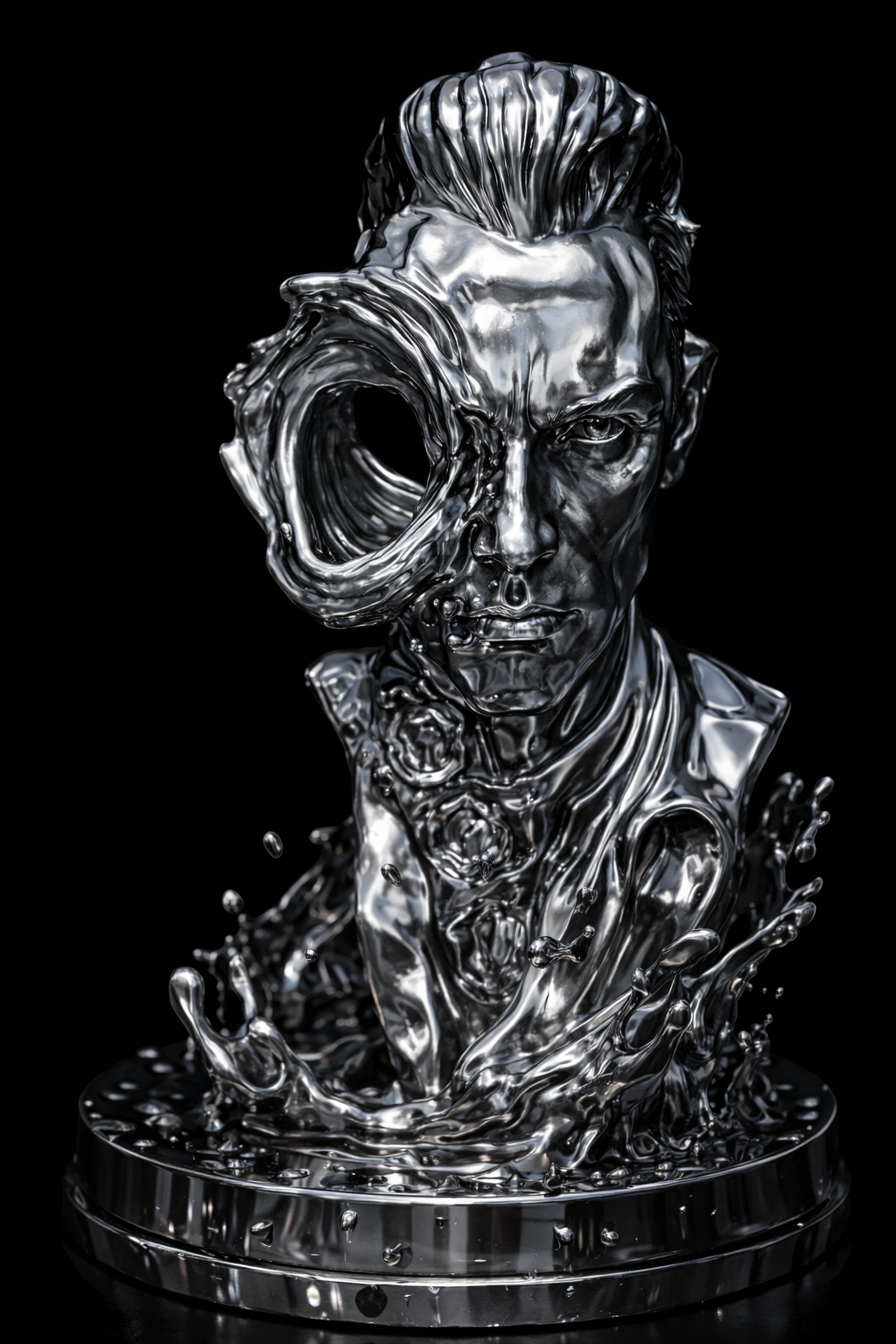 T-1000 3D Bust Terminator Chrome Finish