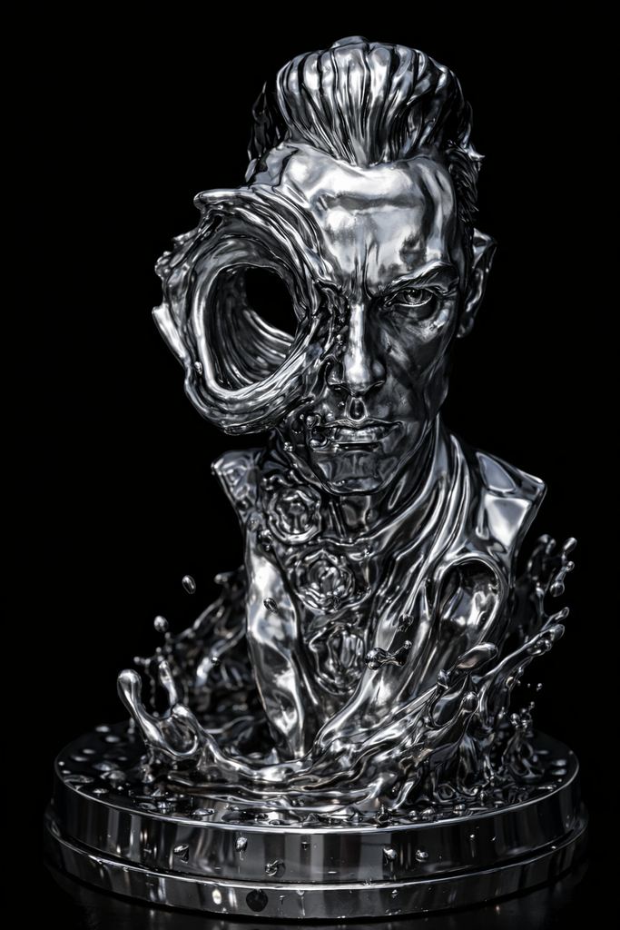 T-1000 3D Bust Terminator Chrome Finish