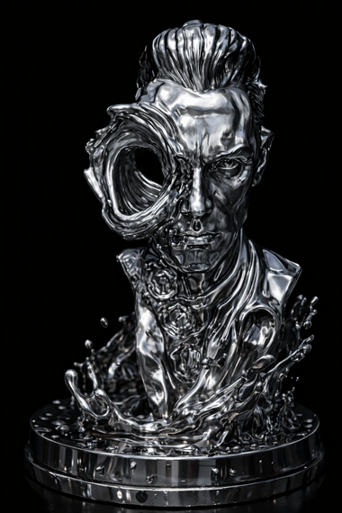 T-1000 3D Bust Terminator Chrome Finish