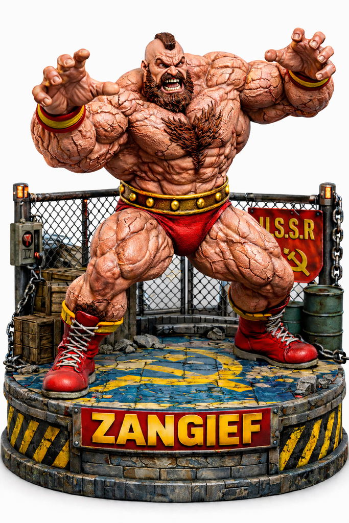 Zangief Street Fighter II Turbo 3D bust Veins Poppin!