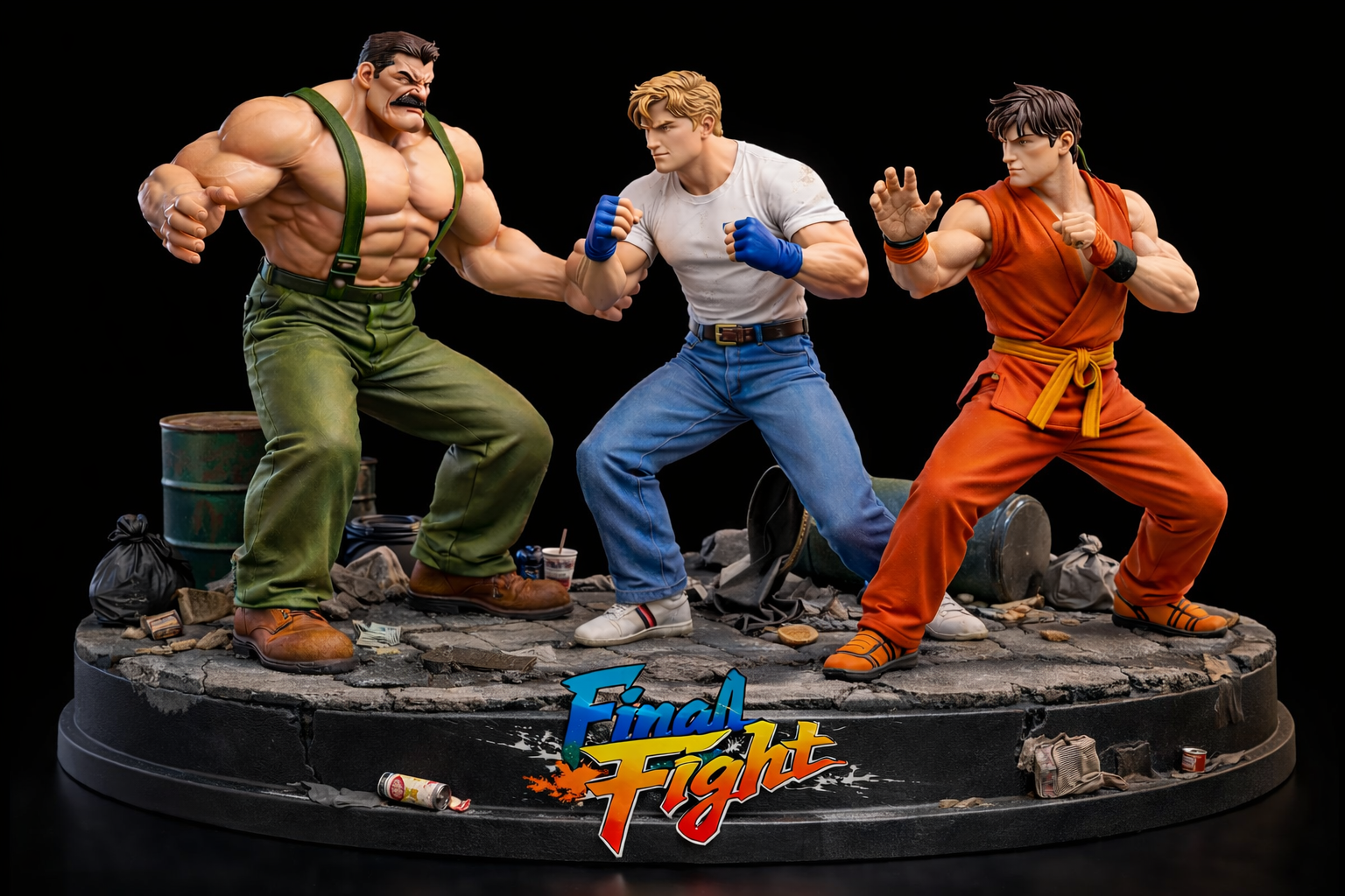 Final Fight Hagger Guy and Cody 3d style statue high detail
