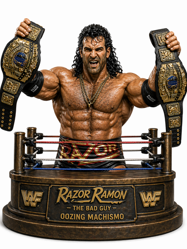 Razor Ramon holding both the belts 3D Bust High detail