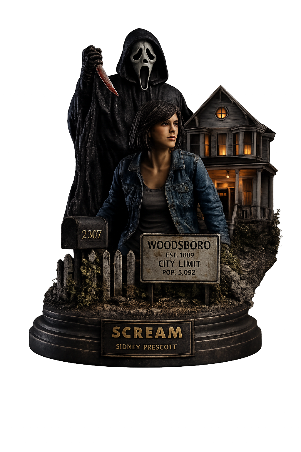 Scream Epic 3D Bust Statue High Detail of the infamous house