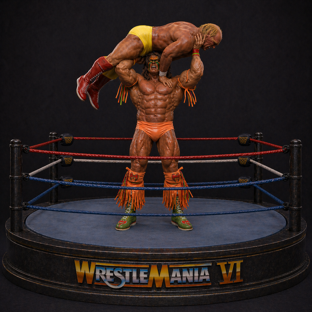 Ultimate Warrior V Hulk Hogan Wrestlemania 6 3D Bust