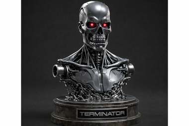 Terminator T-800 3D Bust with Pedestal