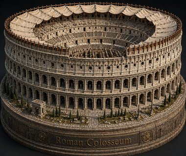 The Roman Colosseum, originally the Flavian Amphitheatre High detailed Arena