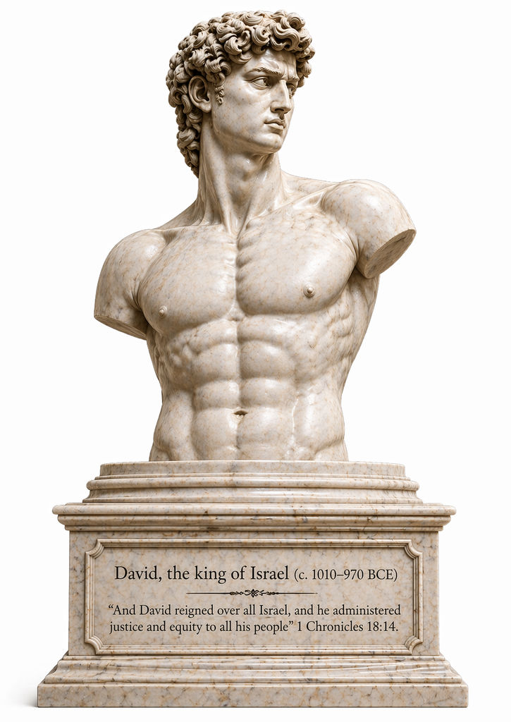 David the king of Israel 3d Bust statue with Verse