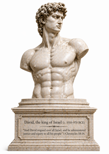 David the king of Israel 3d Bust statue with Verse