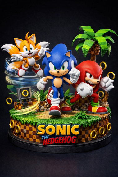 Sonic Knuckles & Tails Green Hill Zone stage