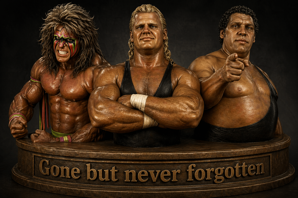 Ultimate Warrior Mr Perfect Andre the Giant 3D bust gone but never forgotten