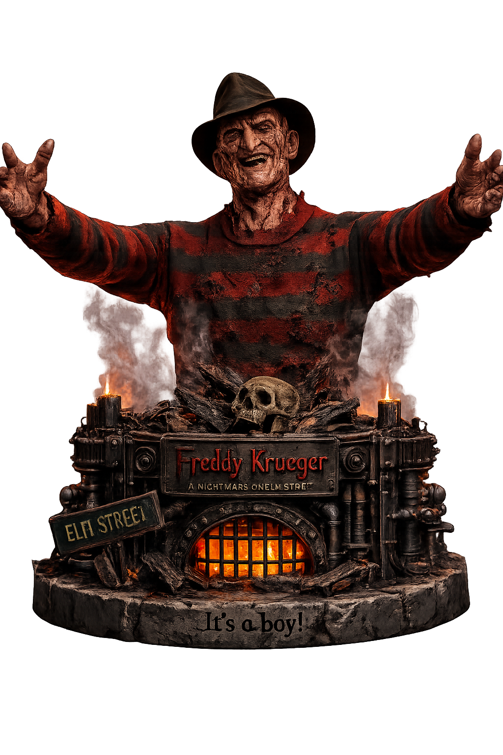 Freddie Krueger 3D Bust ' Its a boy' engraved high detail
