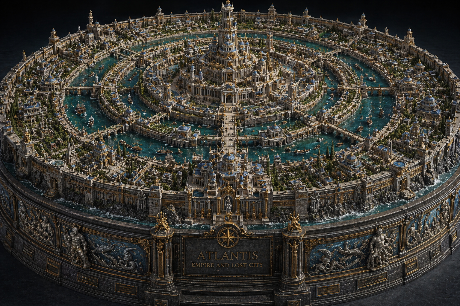 The Lost City Of Atlantis Empire 3d high definition detailed