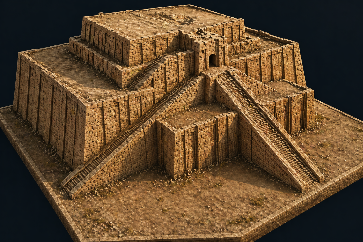Ziggurat 3d High Detail Statue Building