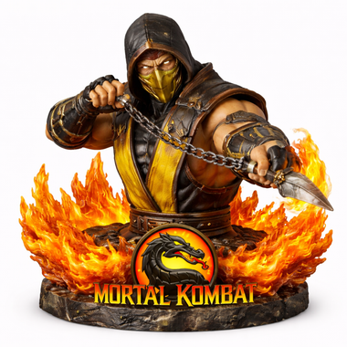 Scorpion Mortal Kombat 3D Bust Premium Detail