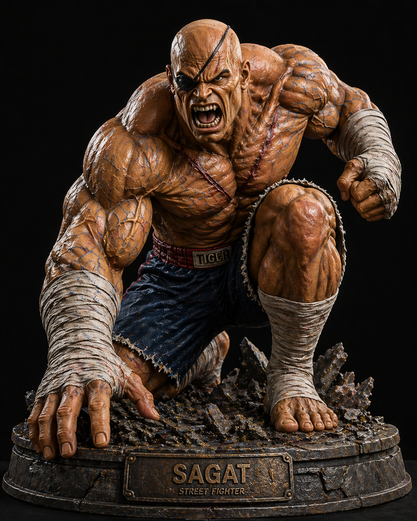 Sagat Steeet Fighter High Definition 3D Statue