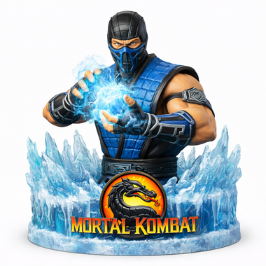 Sub-Zero Mortal Kombat 3D Bust Frozen