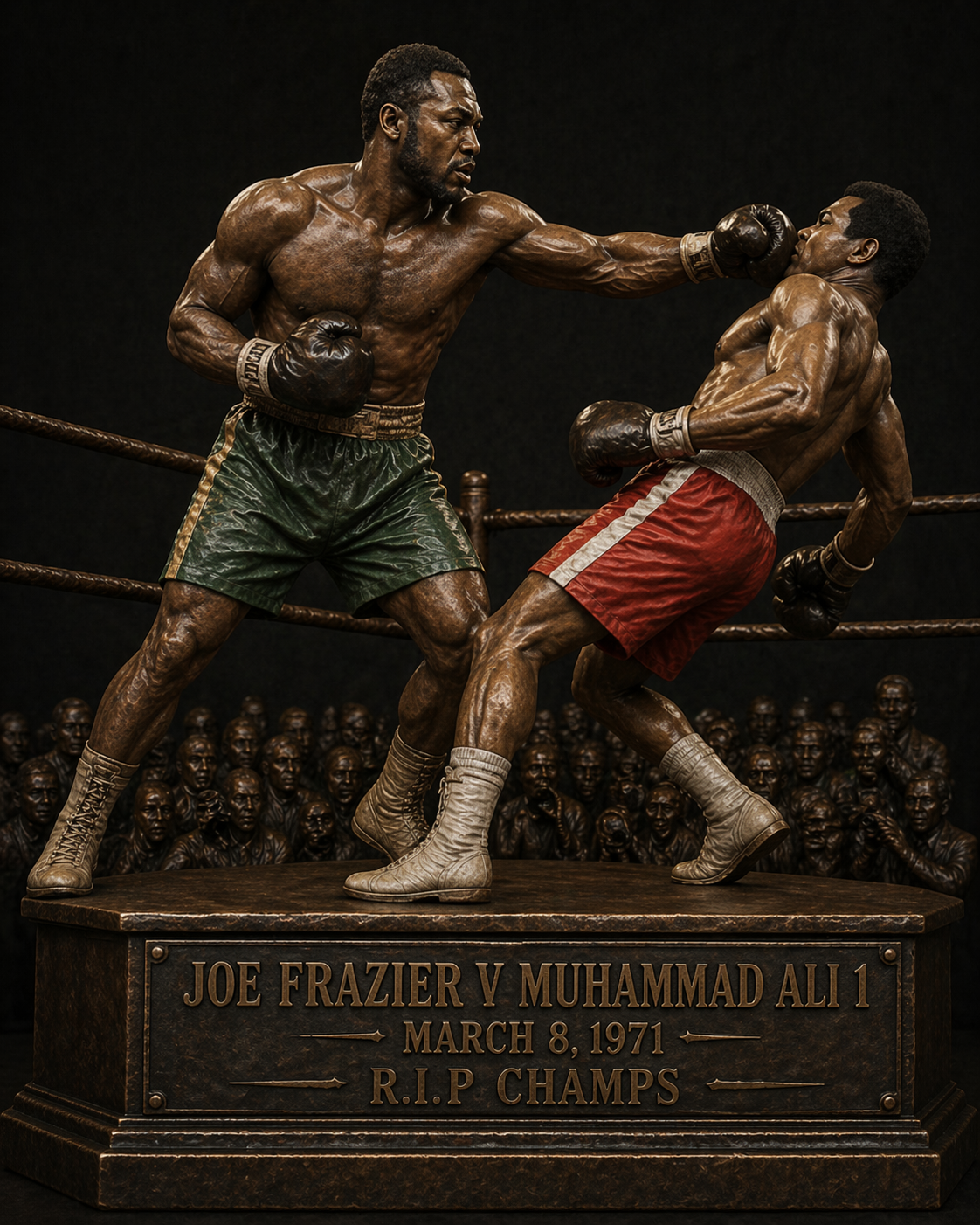 Joe Frazier Vs Muahmmad Ali 1971 3D Bust Statue