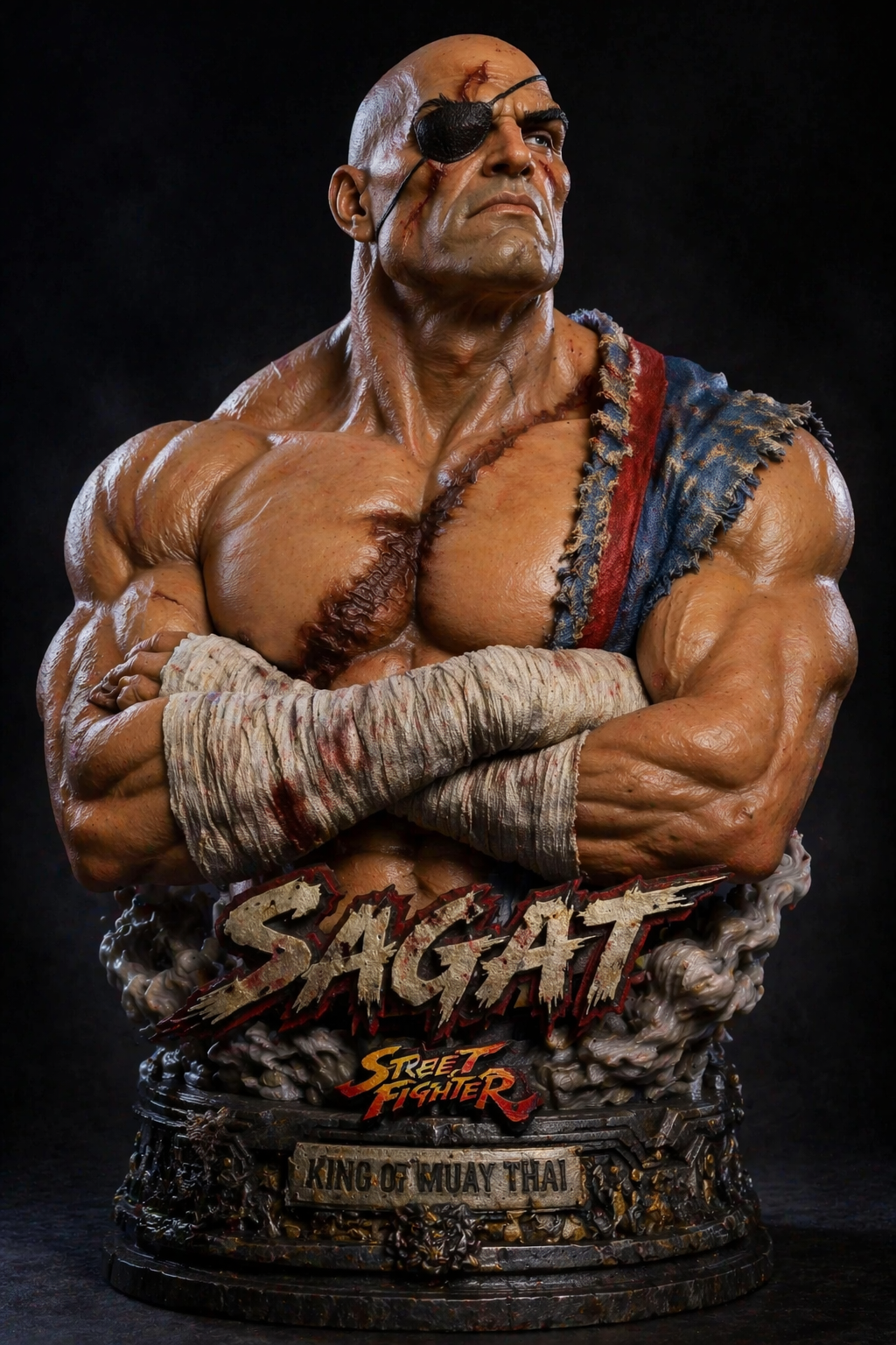 Sagat Street Fighter 3D Bust Aggressive Detail