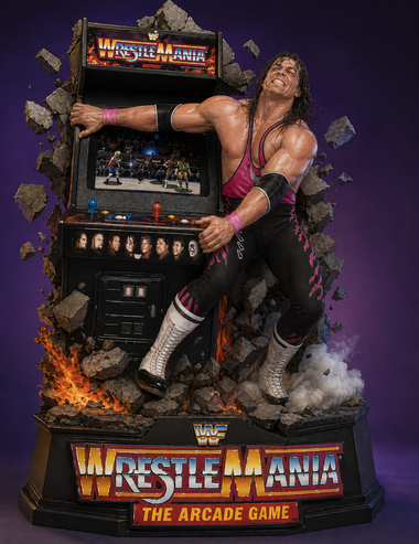 Wrestlemania Arcade Game Machine 3D Bust with Bret Hart