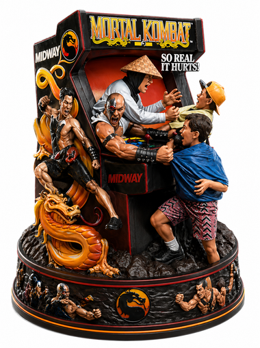 Mortal Kombat 1992 TV commercial Arcade Bust 3D Style High detail